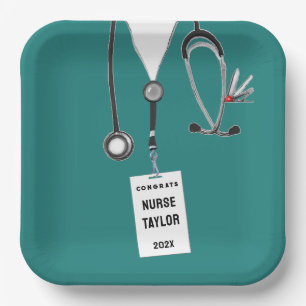 Personalized Nurse Graduation Paper Plates