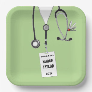 Personalized Nurse Graduation Paper Plates