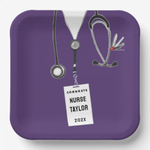 Personalized Nurse Graduation Paper Plates