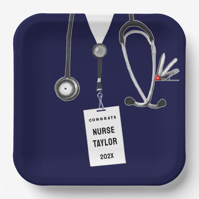 Personalized Nurse Graduation Paper Plates (Front)