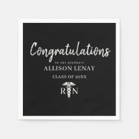 Personalized Nurse Graduation Party Black White