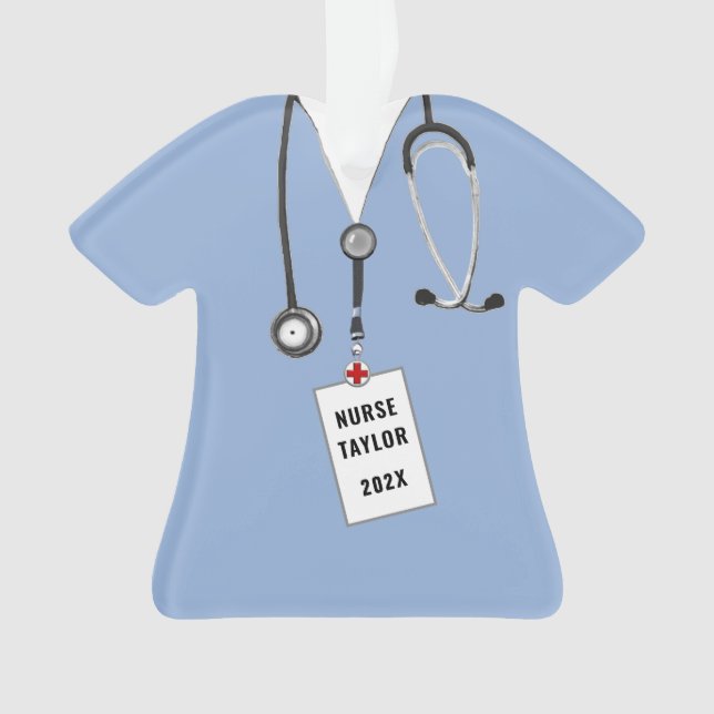 Personalized Nurse Keepsake Ornament (Front)