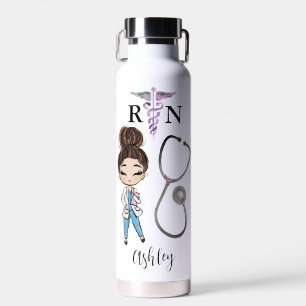 Personalized Nurse Monogram Gift Water Bottle