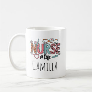 Personalized Nurse Mug with Floral Design Custom