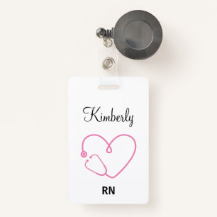 Personalized Nurse Name RN LPN Doctor Stethoscope Badge