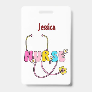 Personalized Nurse Name RN LPN Doctor Stethoscope  Badge