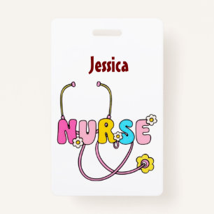Personalized Nurse Name RN LPN Doctor Stethoscope  Badge