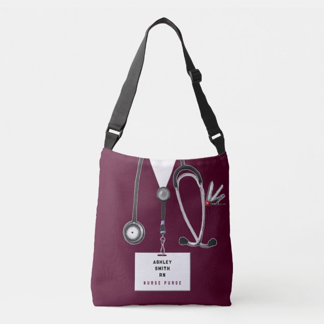 Personalized Nurse Novelty Crossbody Bag (Front)