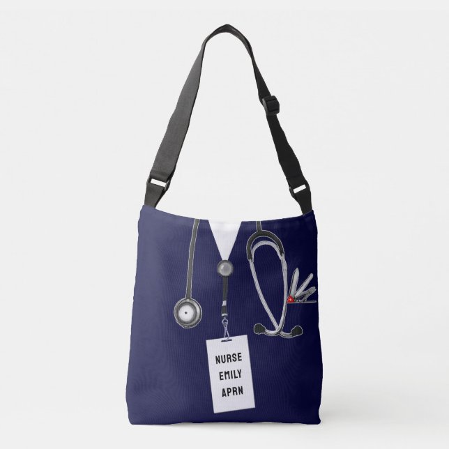 Personalized Nurse Novelty Crossbody Bag (Front)