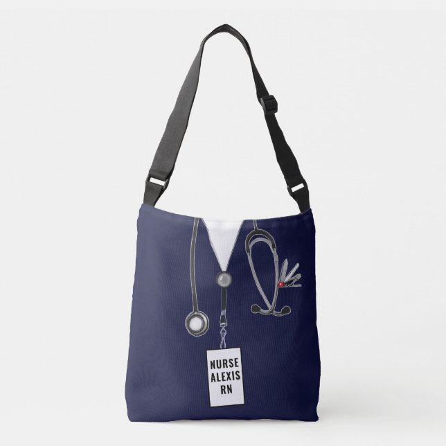 Personalized Nurse Novelty Crossbody Bag (Front)