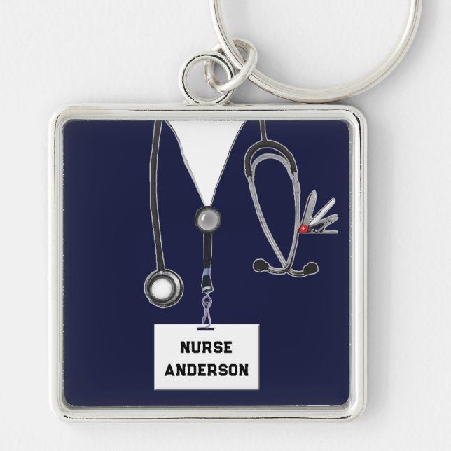 Personalized Nurse Novelty Gift Keychain (Front)