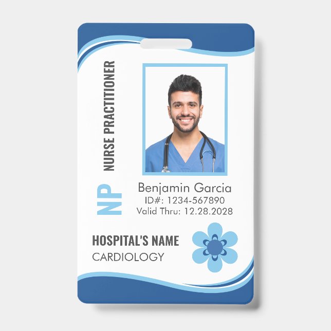 Personalized Nurse Practitioner Photo ID Security Badge (Front)
