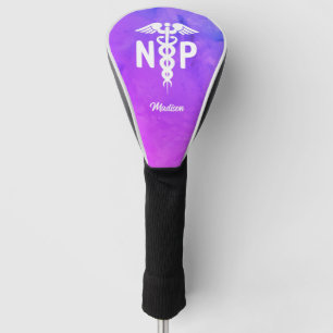 Personalized Nurse Practitioner Purple Pink Custom Golf Head Cover