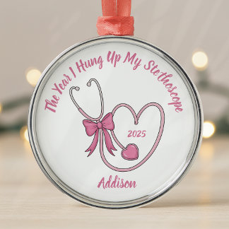Personalized Nurse Retirement Metal Ornament