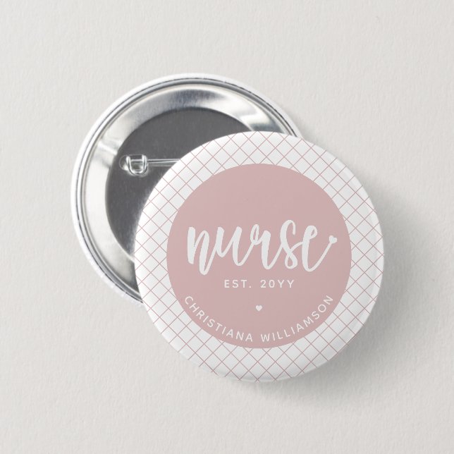 Personalized Nurse RN graduation Elegant 2 Inch Round Button (Front & Back)