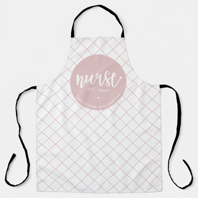 Personalized Nurse RN graduation Elegant Apron (Front)