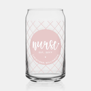 Personalized Nurse RN graduation Elegant Can Glass