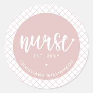 Personalized Nurse RN graduation Elegant Classic Round Sticker