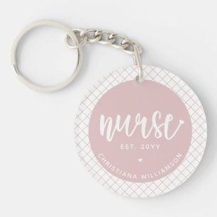 Personalized Nurse RN graduation Elegant Keychain