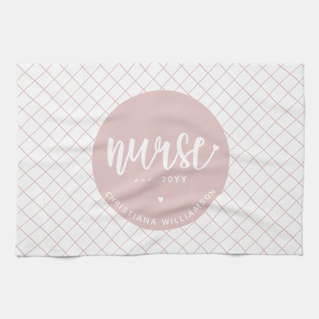 Personalized Nurse RN graduation Elegant Kitchen Towel (Horizontal)