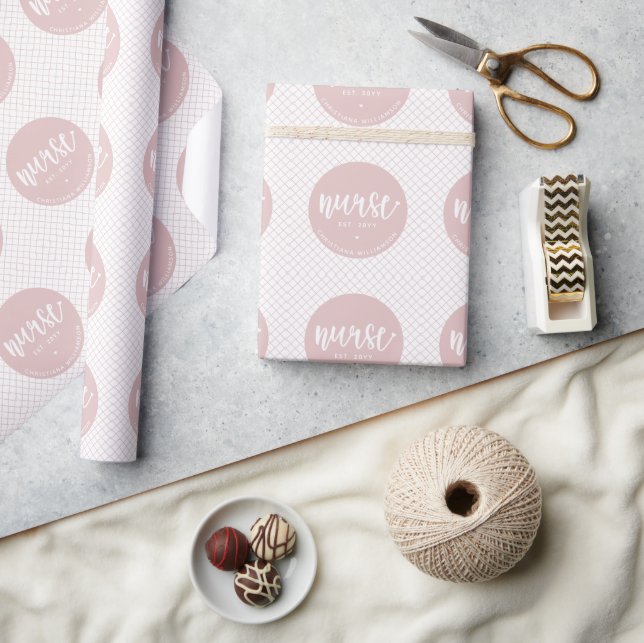 Personalized Nurse RN graduation Elegant Wrapping Paper (Crafts)