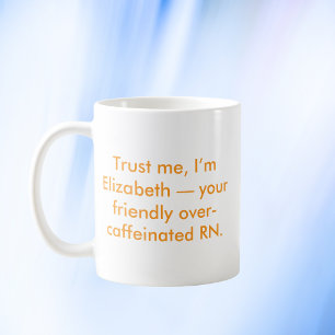 Personalized Nurse RN with Custom Name And Colours Coffee Mug