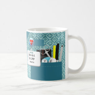 Personalized Nurse Scrubs in Teal Coffee Mug