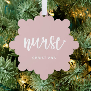 Personalized Nurse Typography Nurse RN graduation Ornament Card