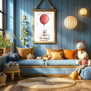 Personalized Nursery Art – Puppy on a Pillow Poster