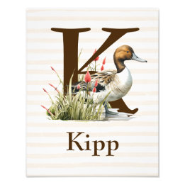 Personalized Nursery Art work, Letter K Photo Print