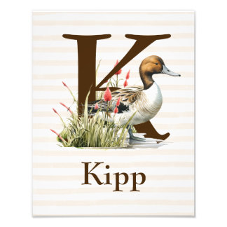 Personalized Nursery Art work, Letter K Photo Print