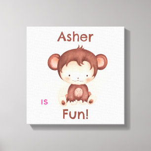 Personalized Nursery or Playroom Decor   Monkey