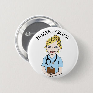 Personalized Nurse's Name Badge   2 Inch Round Button