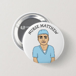 Personalized Nurse's Name Badge   2 Inch Round Button