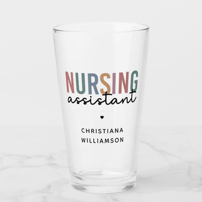 Personalized Nursing Assistant Glass (Front)