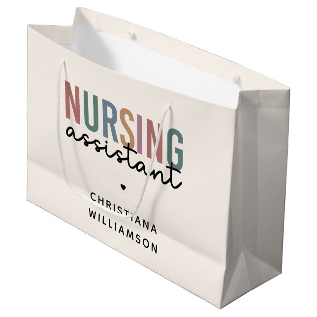 Personalized Nursing Assistant Large Gift Bag (Front Angled)
