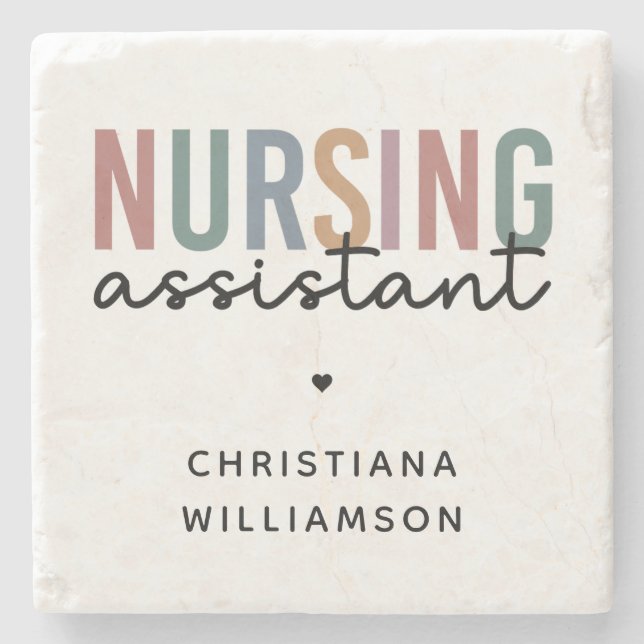 Personalized Nursing Assistant Stone Coaster (Front)