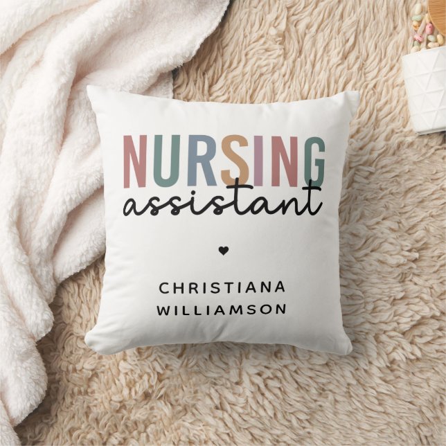 Personalized Nursing Assistant Throw Pillow (Blanket)