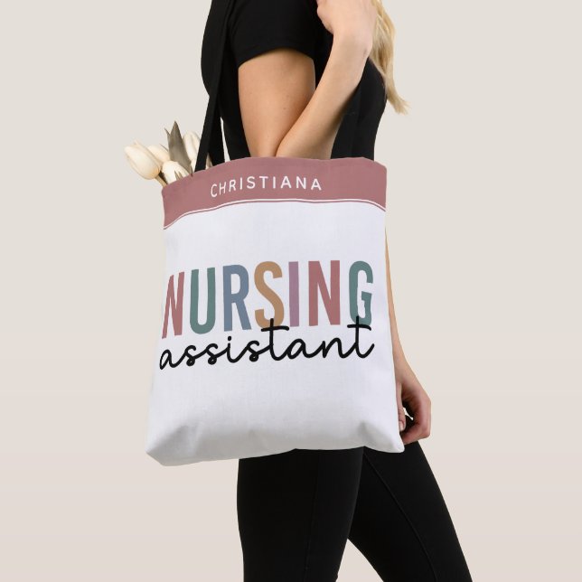 Personalized Nursing Assistant Tote Bag (Close Up)