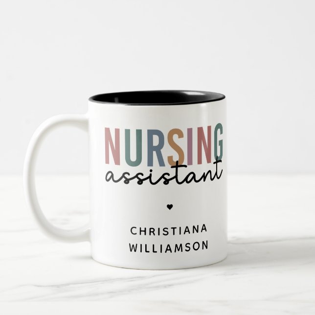Personalized Nursing Assistant Two-Tone Coffee Mug (Left)