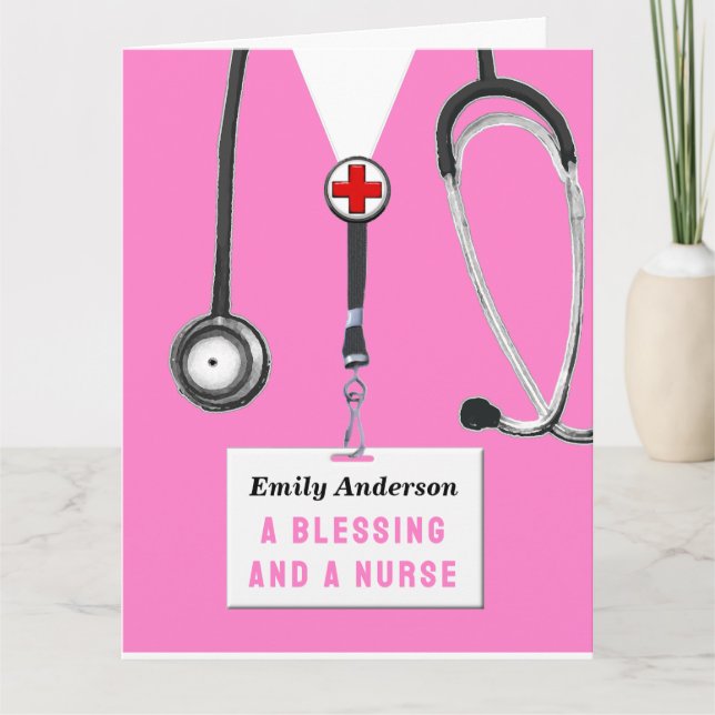 Personalized Nursing School Graduation Card (Front)