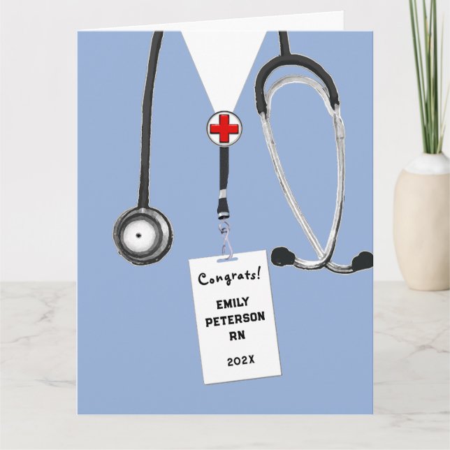 Personalized Nursing School Graduation Card (Front)