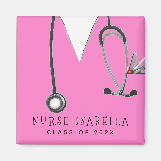 personalized nursing school graduation gift magnet (Front)