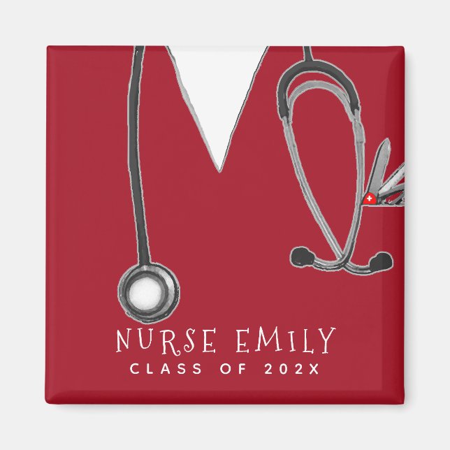 personalized nursing school graduation gift magnet (Front)