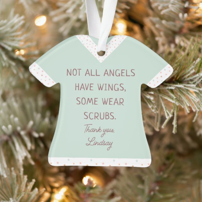 Personalized Nursing Scrub Top Christmas Ornament (Tree)