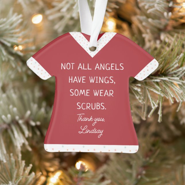 Personalized  Nursing Scrub top Christmas Ornament (Tree)