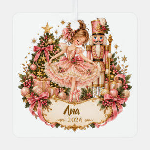 Personalized Nutcracker Ballerina Christmas Orname Metal Ornament