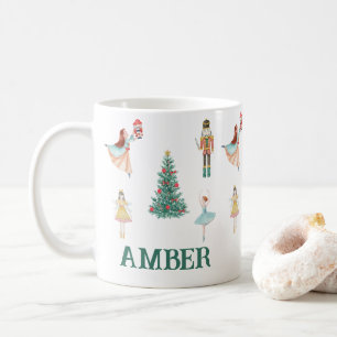Personalized Nutcracker & Ballerina Cute Christmas Coffee Mug
