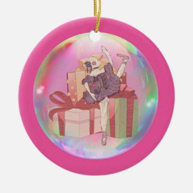 Personalized Nutcracker Ballerina Doll Ceramic Ornament (Front)