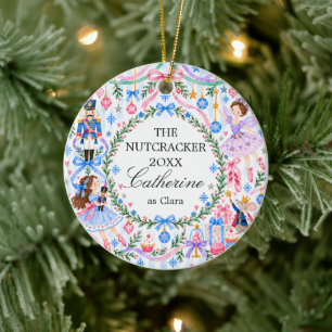 Personalized Nutcracker Ballet Christmast Ceramic Ornament